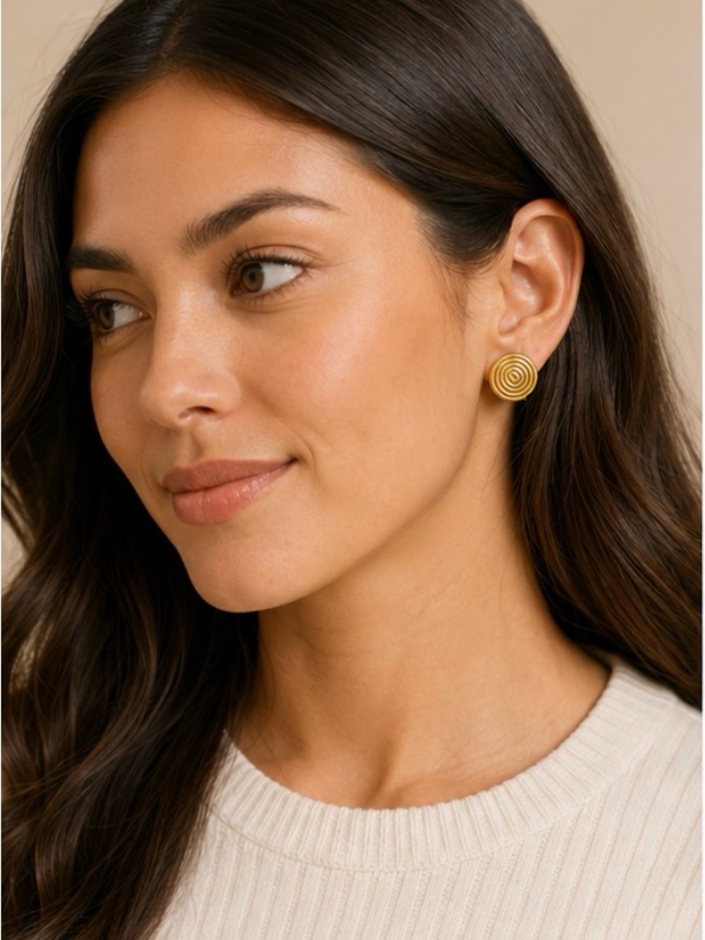 VestoPazzo Gold Spiral Disc Earrings - Women Jewelry
